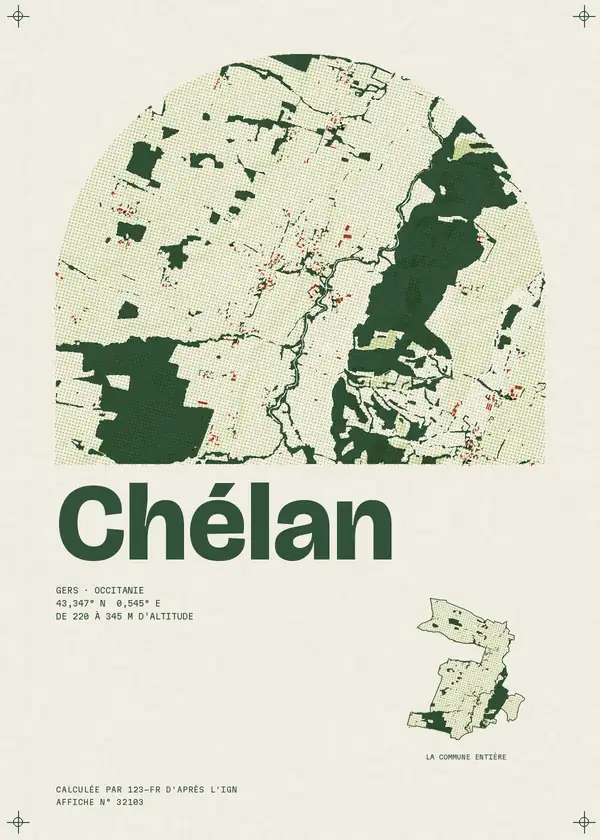 Affiche de Chélan, calculée par 123-fr d'après l'IGN