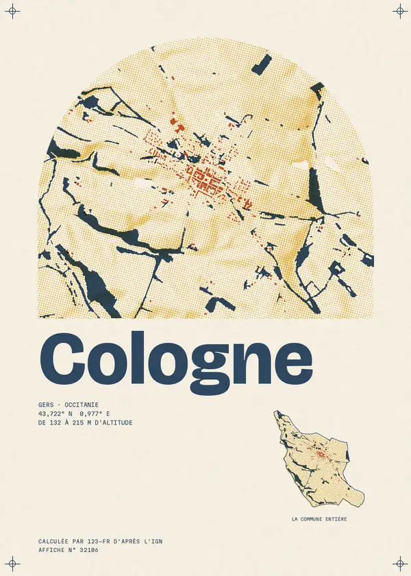 Affiche de Cologne, calculée par 123-fr d'après l'IGN