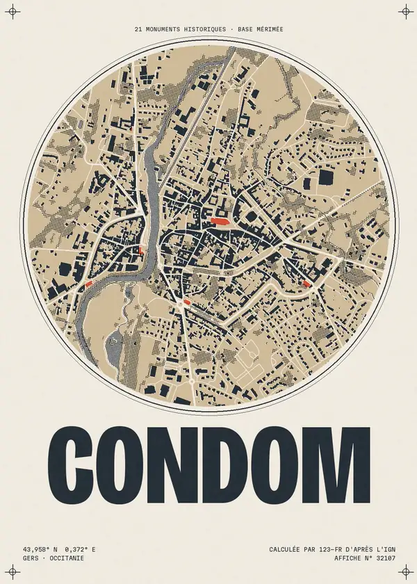 Affiche de Condom, calculée par 123-fr d'après l'IGN