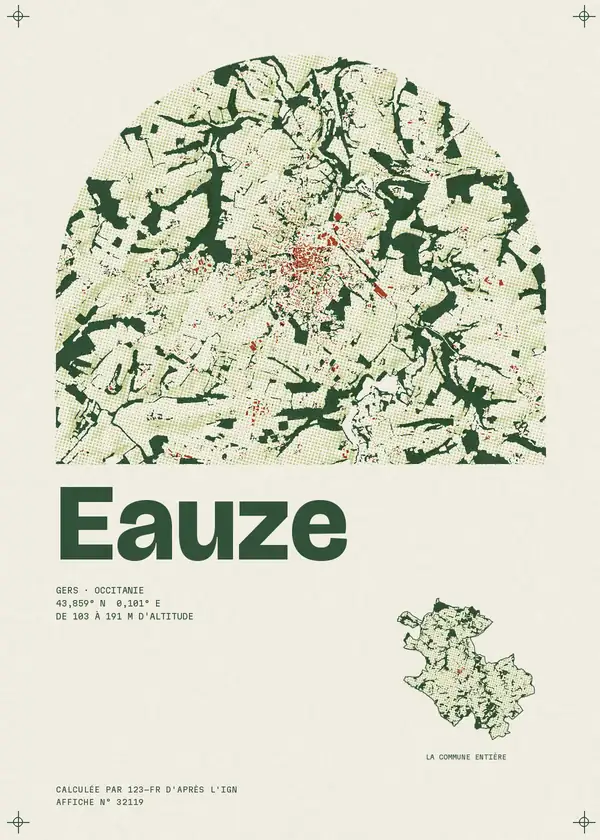 Affiche de Eauze, calculée par 123-fr d'après l'IGN