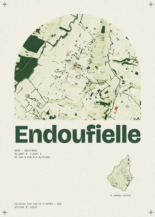 Affiche de Endoufielle, calculée par 123-fr d'après l'IGN