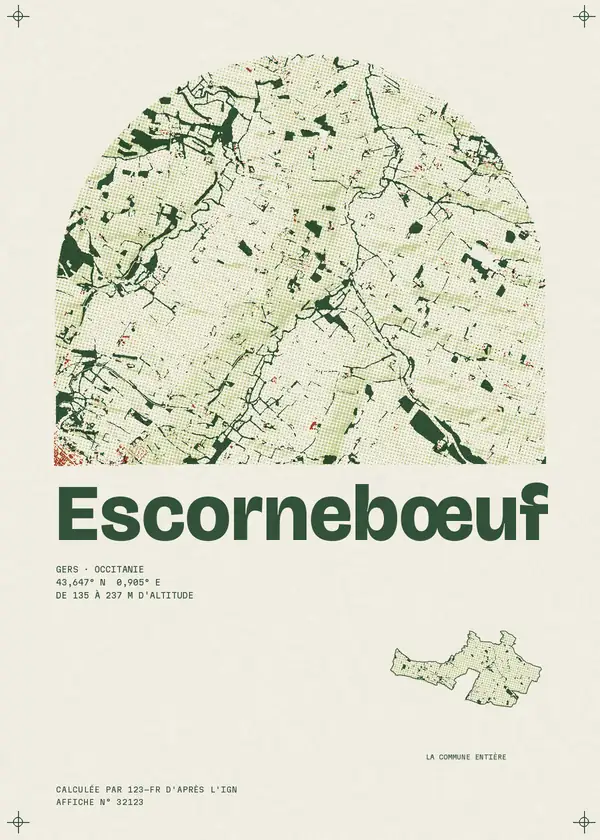 Affiche de Escornebœuf, calculée par 123-fr d'après l'IGN