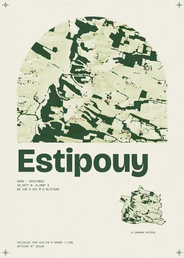 Affiche de Estipouy, calculée par 123-fr d'après l'IGN