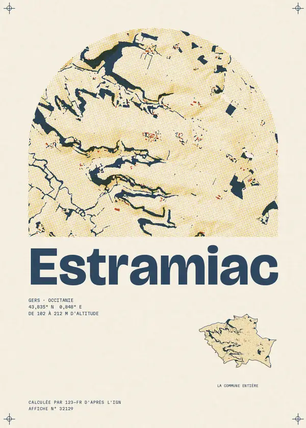 Affiche de Estramiac, calculée par 123-fr d'après l'IGN