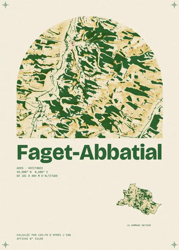 Affiche de Faget-Abbatial, calculée par 123-fr d'après l'IGN
