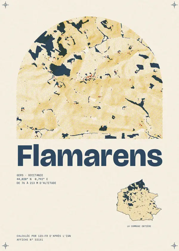 Affiche de Flamarens, calculée par 123-fr d'après l'IGN