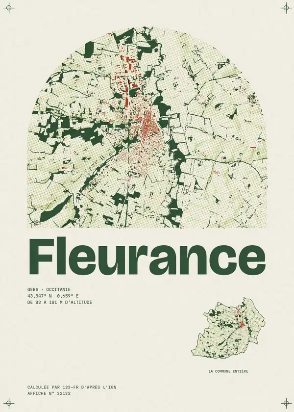 Affiche de Fleurance, calculée par 123-fr d'après l'IGN