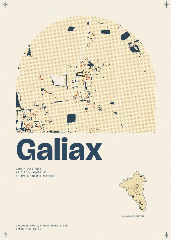 Affiche de Galiax, calculée par 123-fr d'après l'IGN