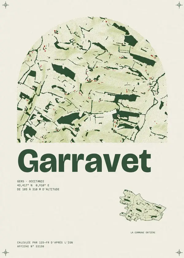 Affiche de Garravet, calculée par 123-fr d'après l'IGN