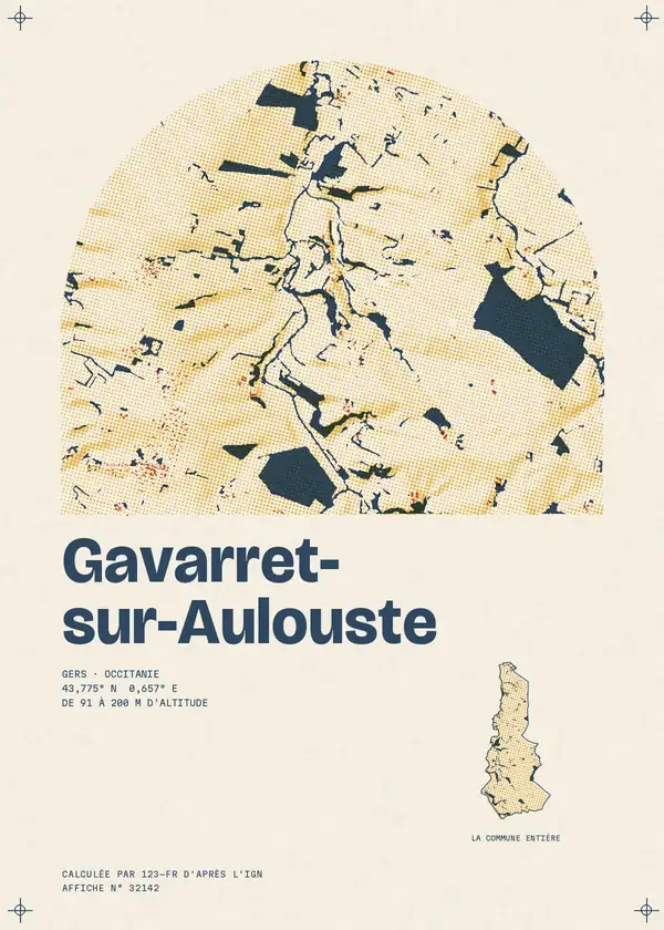 Affiche de Gavarret-sur-Aulouste, calculée par 123-fr d'après l'IGN