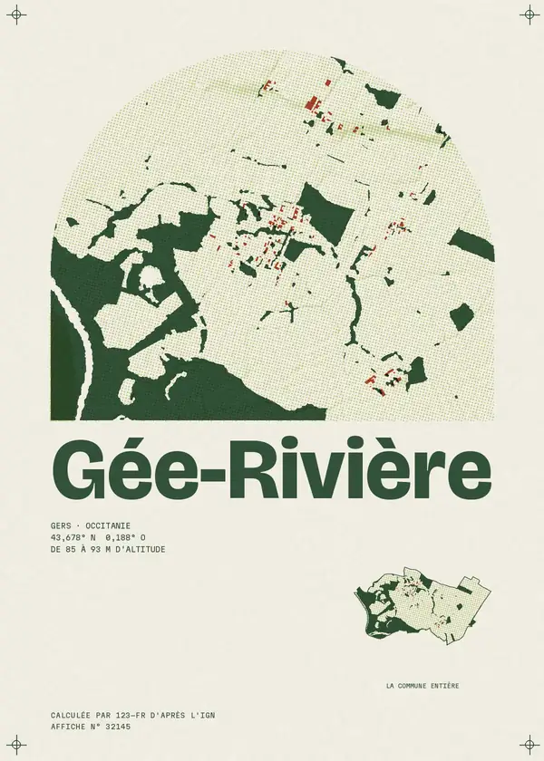 Affiche de Gée-Rivière, calculée par 123-fr d'après l'IGN