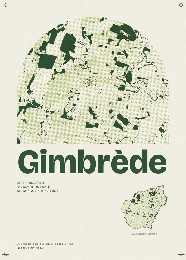 Affiche de Gimbrède, calculée par 123-fr d'après l'IGN