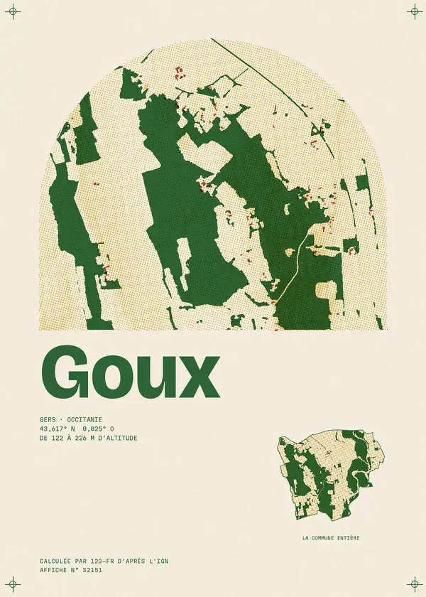 Affiche de Goux, calculée par 123-fr d'après l'IGN