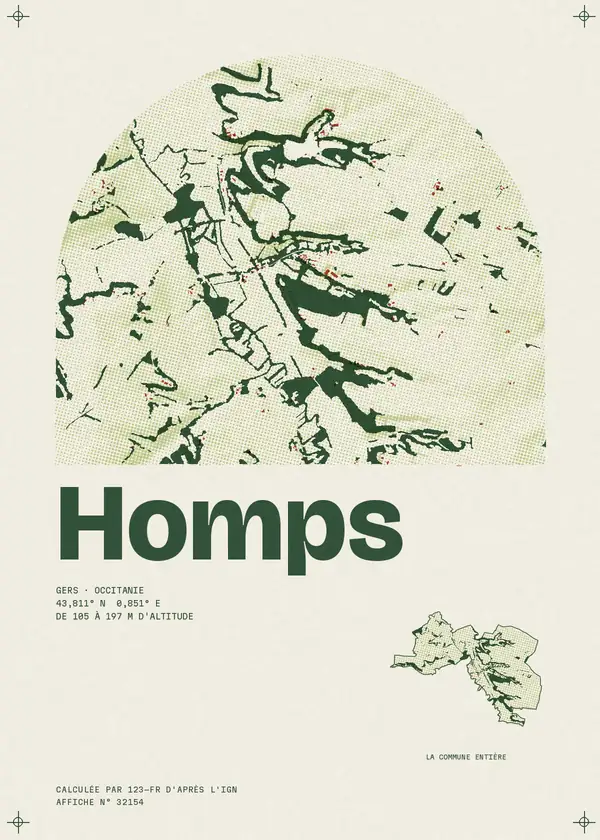 Affiche de Homps, calculée par 123-fr d'après l'IGN