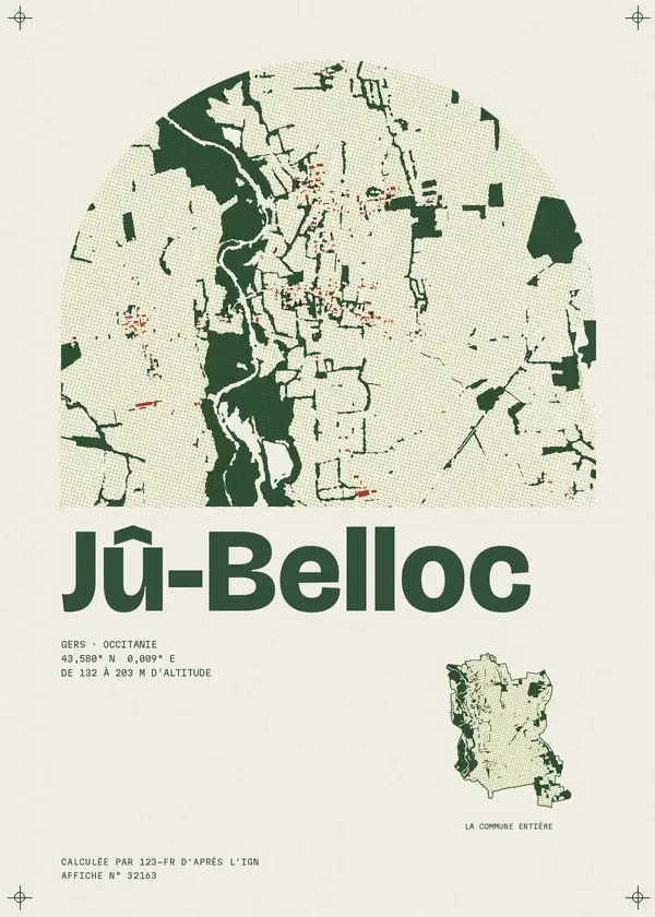 Affiche de Jû-Belloc, calculée par 123-fr d'après l'IGN