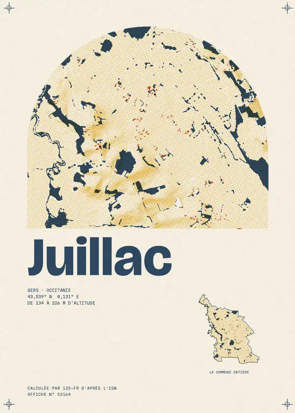 Affiche de Juillac, calculée par 123-fr d'après l'IGN