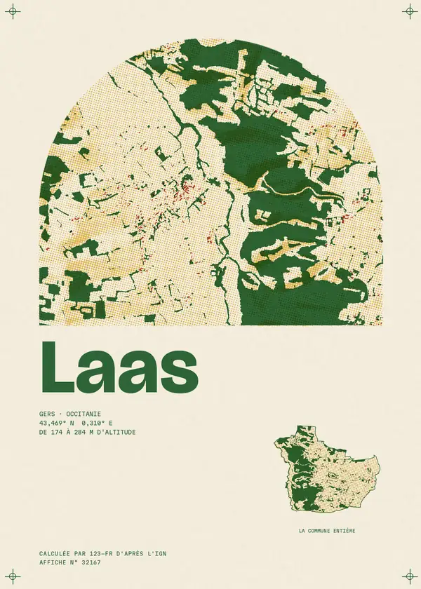 Affiche de Laas, calculée par 123-fr d'après l'IGN