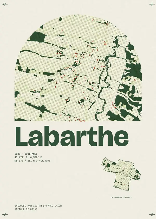 Affiche de Labarthe, calculée par 123-fr d'après l'IGN