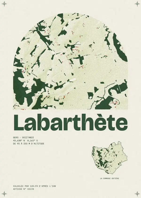 Affiche de Labarthète, calculée par 123-fr d'après l'IGN