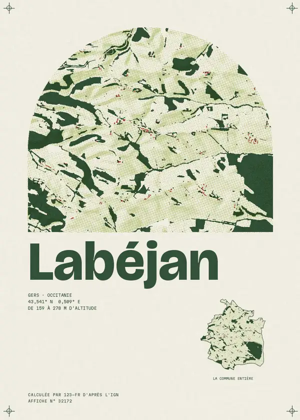 Affiche de Labéjan, calculée par 123-fr d'après l'IGN
