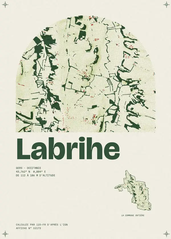 Affiche de Labrihe, calculée par 123-fr d'après l'IGN