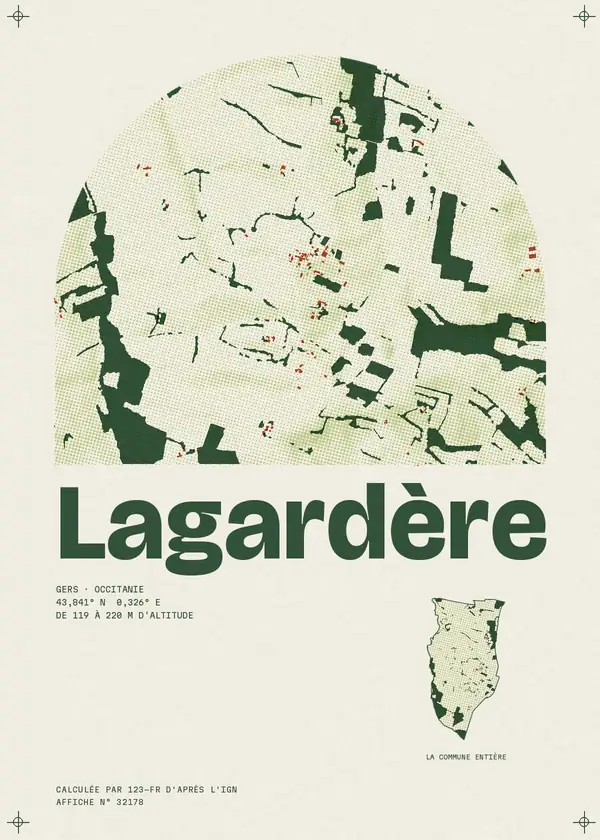 Affiche de Lagardère, calculée par 123-fr d'après l'IGN