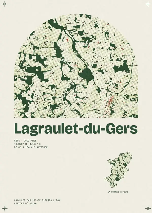 Affiche de Lagraulet-du-Gers, calculée par 123-fr d'après l'IGN
