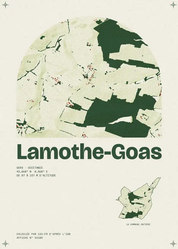 Affiche de Lamothe-Goas, calculée par 123-fr d'après l'IGN