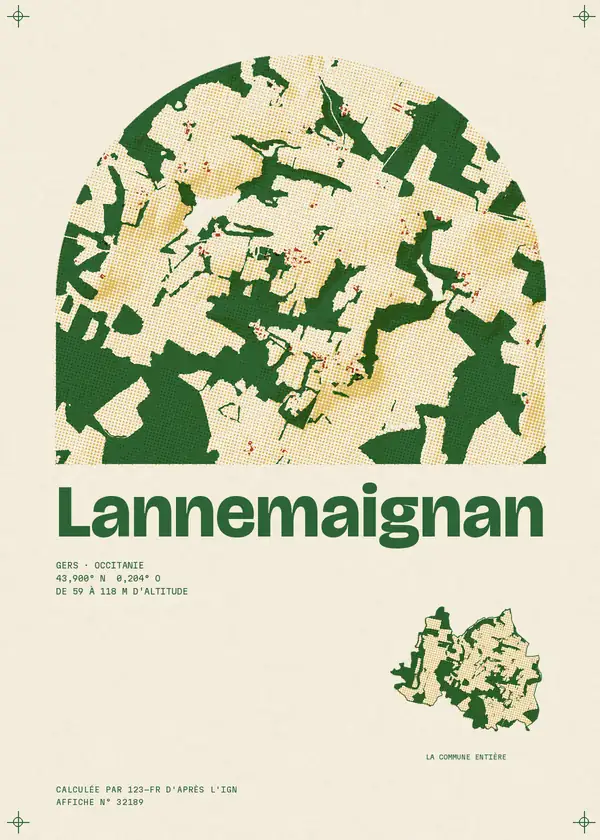 Affiche de Lannemaignan, calculée par 123-fr d'après l'IGN
