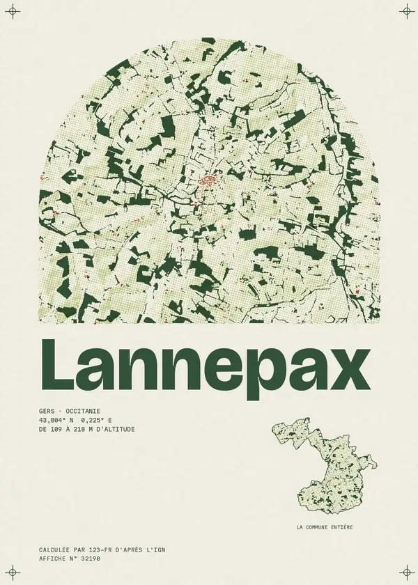 Affiche de Lannepax, calculée par 123-fr d'après l'IGN