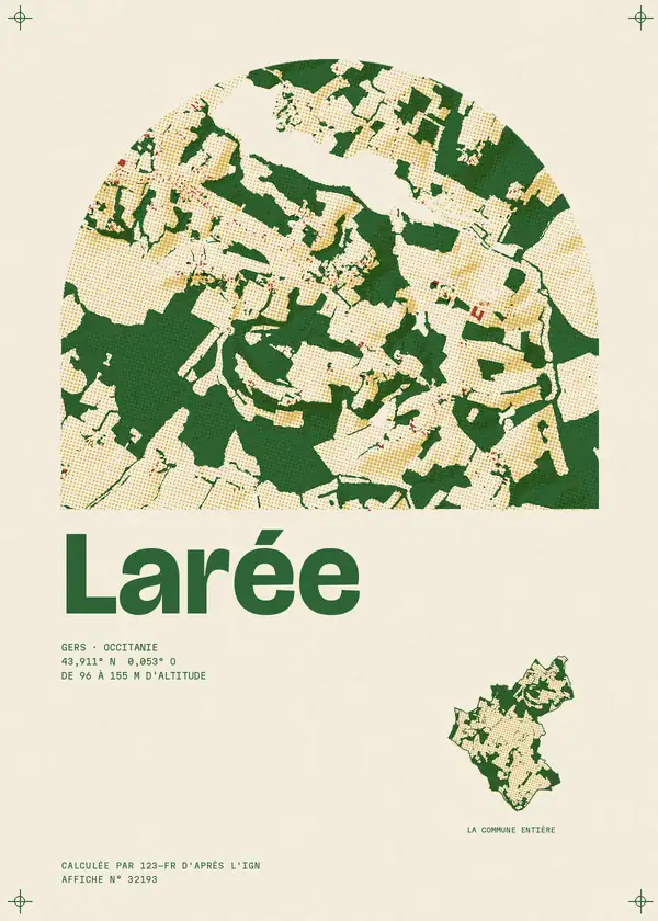 Affiche de Larée, calculée par 123-fr d'après l'IGN