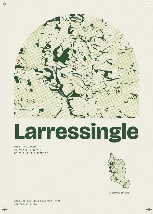 Affiche de Larressingle, calculée par 123-fr d'après l'IGN