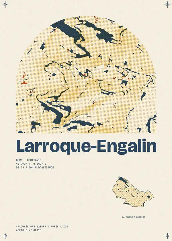Affiche de Larroque-Engalin, calculée par 123-fr d'après l'IGN