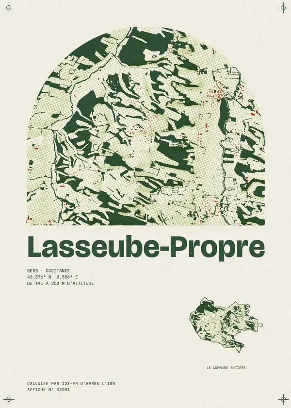 Affiche de Lasseube-Propre, calculée par 123-fr d'après l'IGN