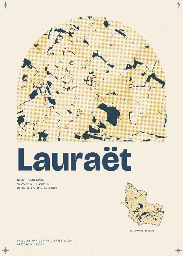 Affiche de Lauraët, calculée par 123-fr d'après l'IGN