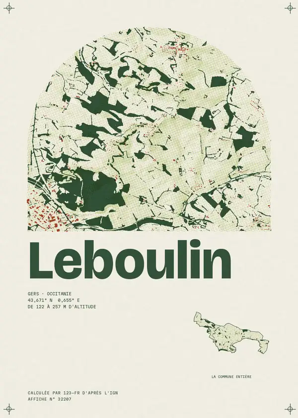 Affiche de Leboulin, calculée par 123-fr d'après l'IGN