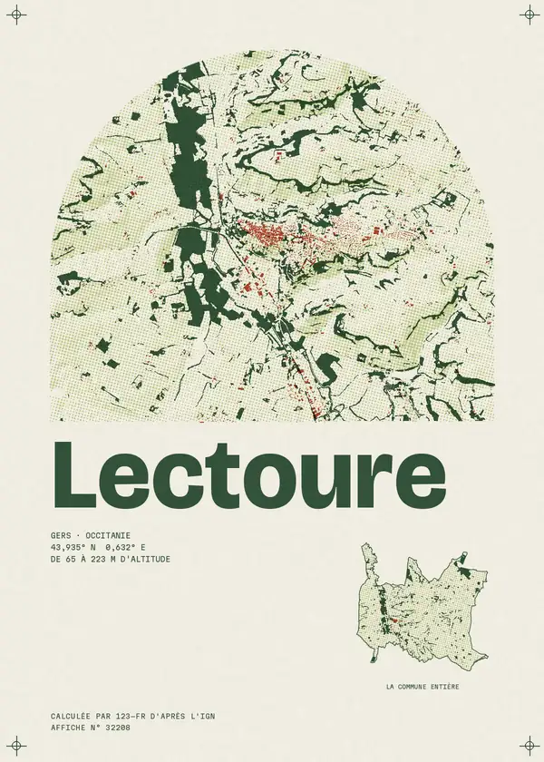 Affiche de Lectoure, calculée par 123-fr d'après l'IGN