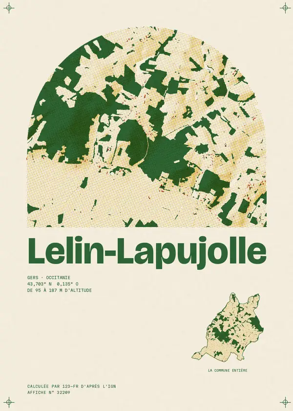Affiche de Lelin-Lapujolle, calculée par 123-fr d'après l'IGN