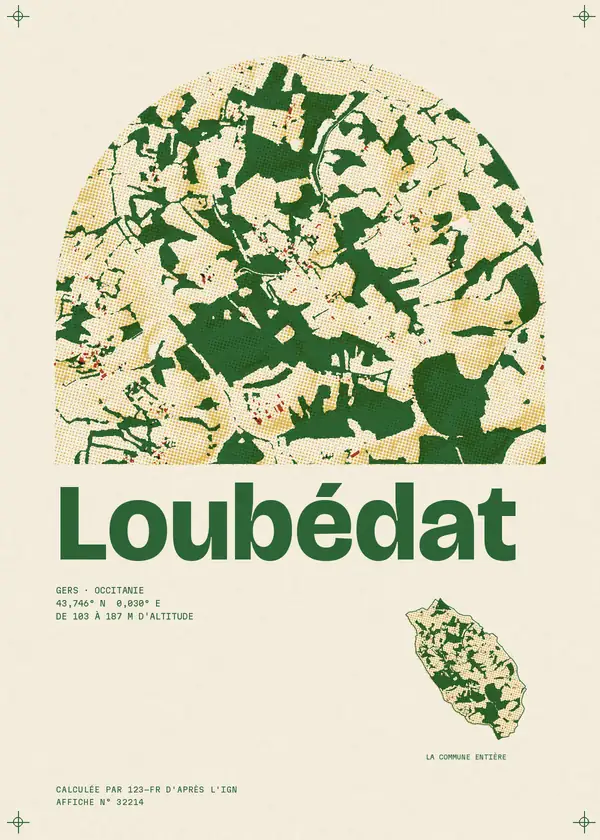 Affiche de Loubédat, calculée par 123-fr d'après l'IGN