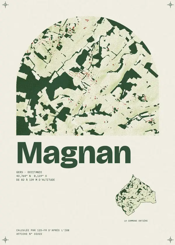 Affiche de Magnan, calculée par 123-fr d'après l'IGN