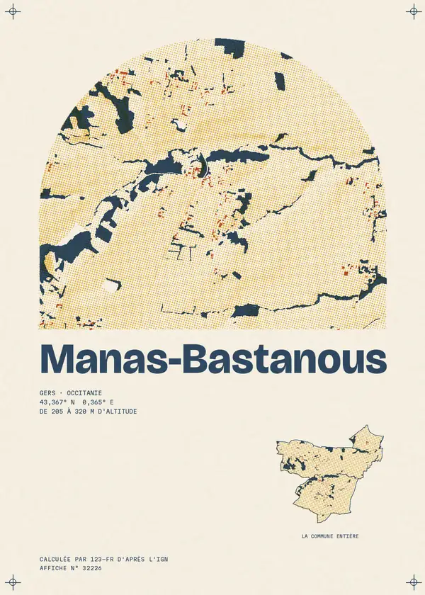 Affiche de Manas-Bastanous, calculée par 123-fr d'après l'IGN