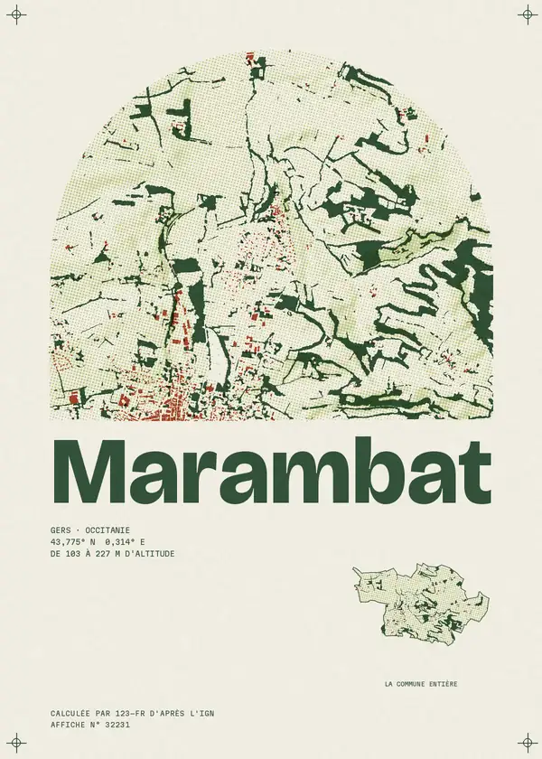 Affiche de Marambat, calculée par 123-fr d'après l'IGN