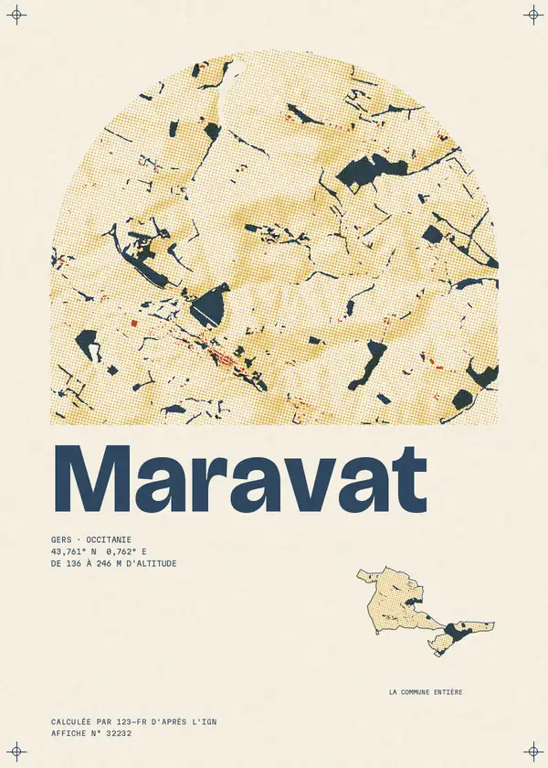 Affiche de Maravat, calculée par 123-fr d'après l'IGN