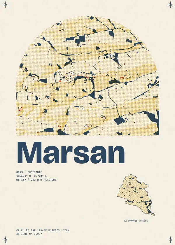 Affiche de Marsan, calculée par 123-fr d'après l'IGN