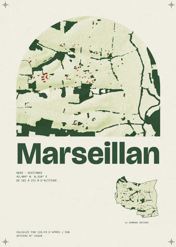 Affiche de Marseillan, calculée par 123-fr d'après l'IGN