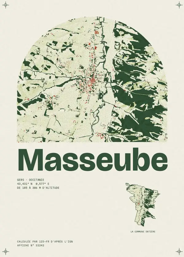 Affiche de Masseube, calculée par 123-fr d'après l'IGN