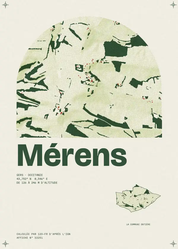 Affiche de Mérens, calculée par 123-fr d'après l'IGN