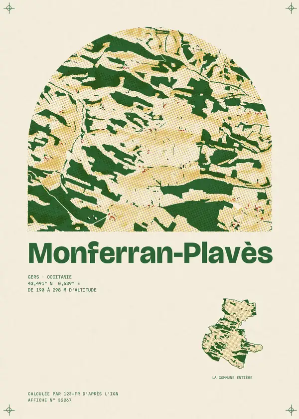 Affiche de Monferran-Plavès, calculée par 123-fr d'après l'IGN