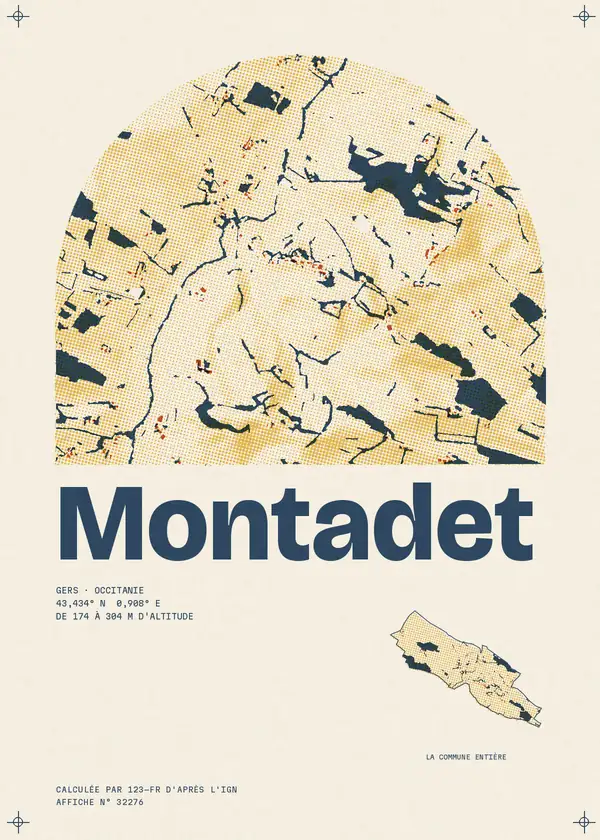 Affiche de Montadet, calculée par 123-fr d'après l'IGN