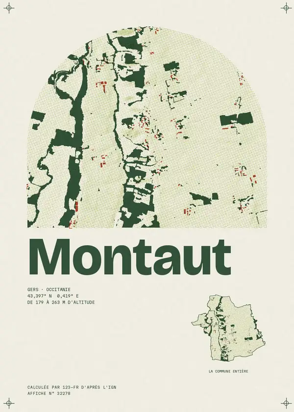 Affiche de Montaut, calculée par 123-fr d'après l'IGN